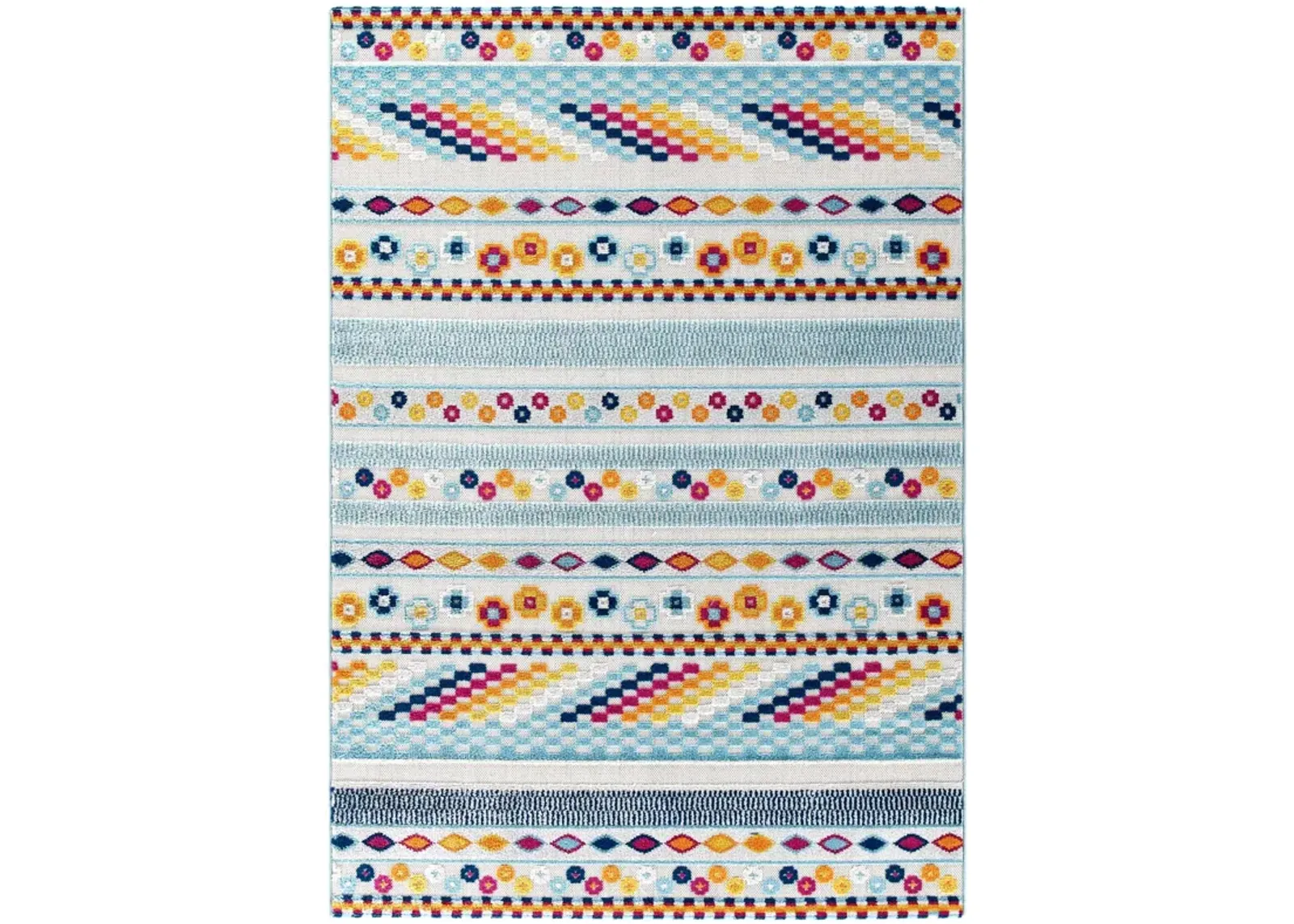 Reflect Cadhla Vintage Abstract Geometric Lattice 5x8 Indoor and Outdoor Area Rug