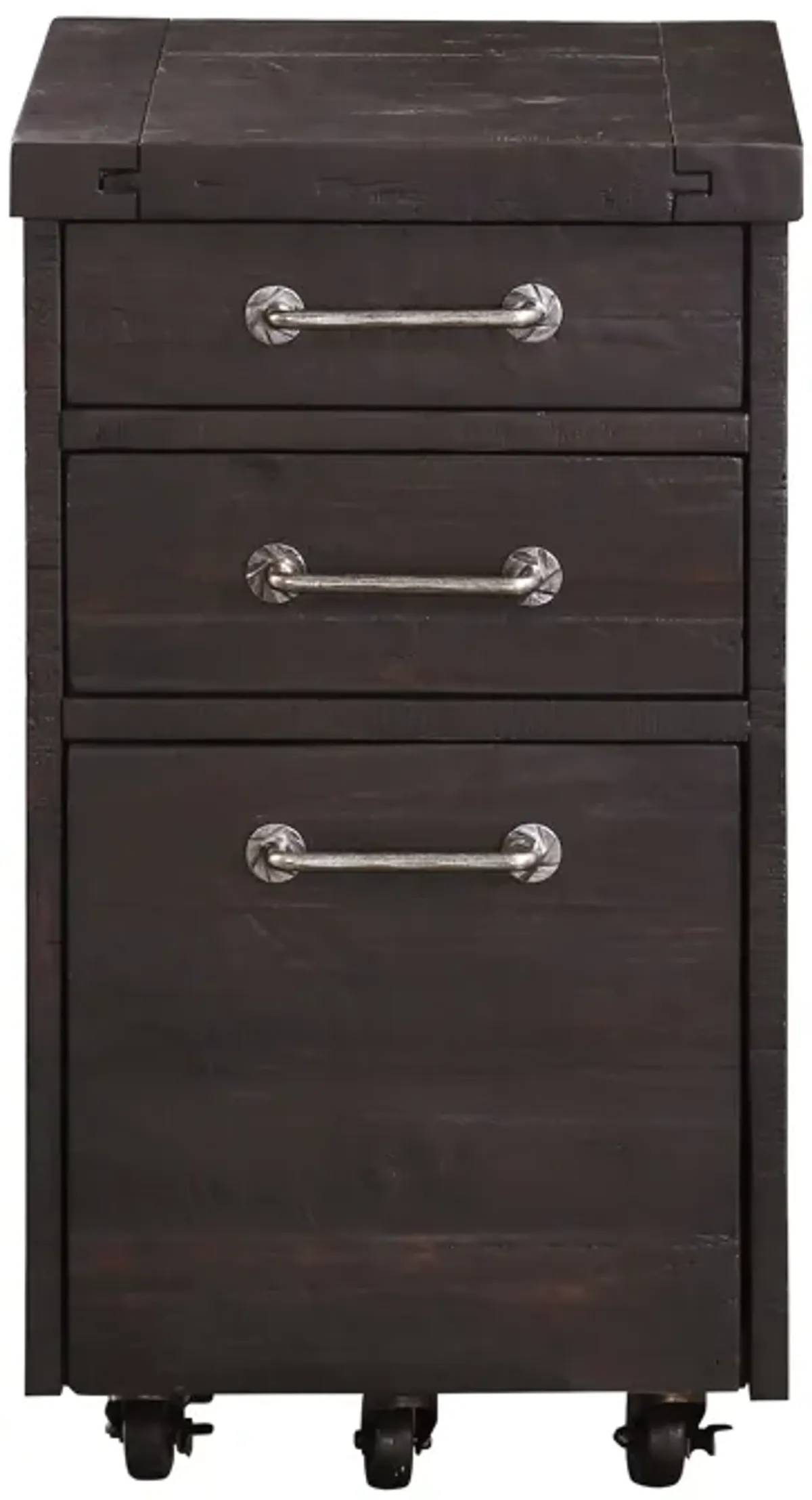 Yosemite Solid Wood Rollling File Cabinet in Cafe