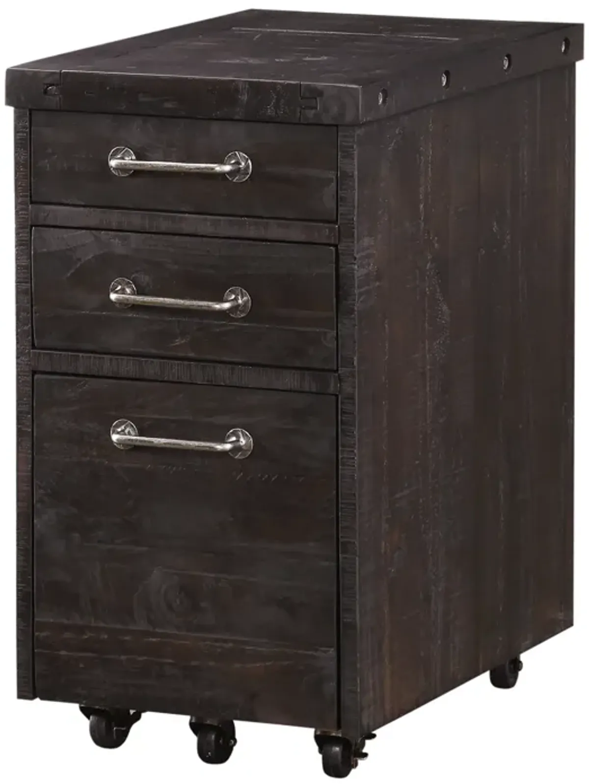 Yosemite Solid Wood Rollling File Cabinet in Cafe