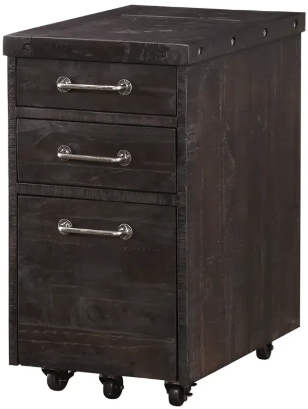 Yosemite Solid Wood Rollling File Cabinet In Cafe