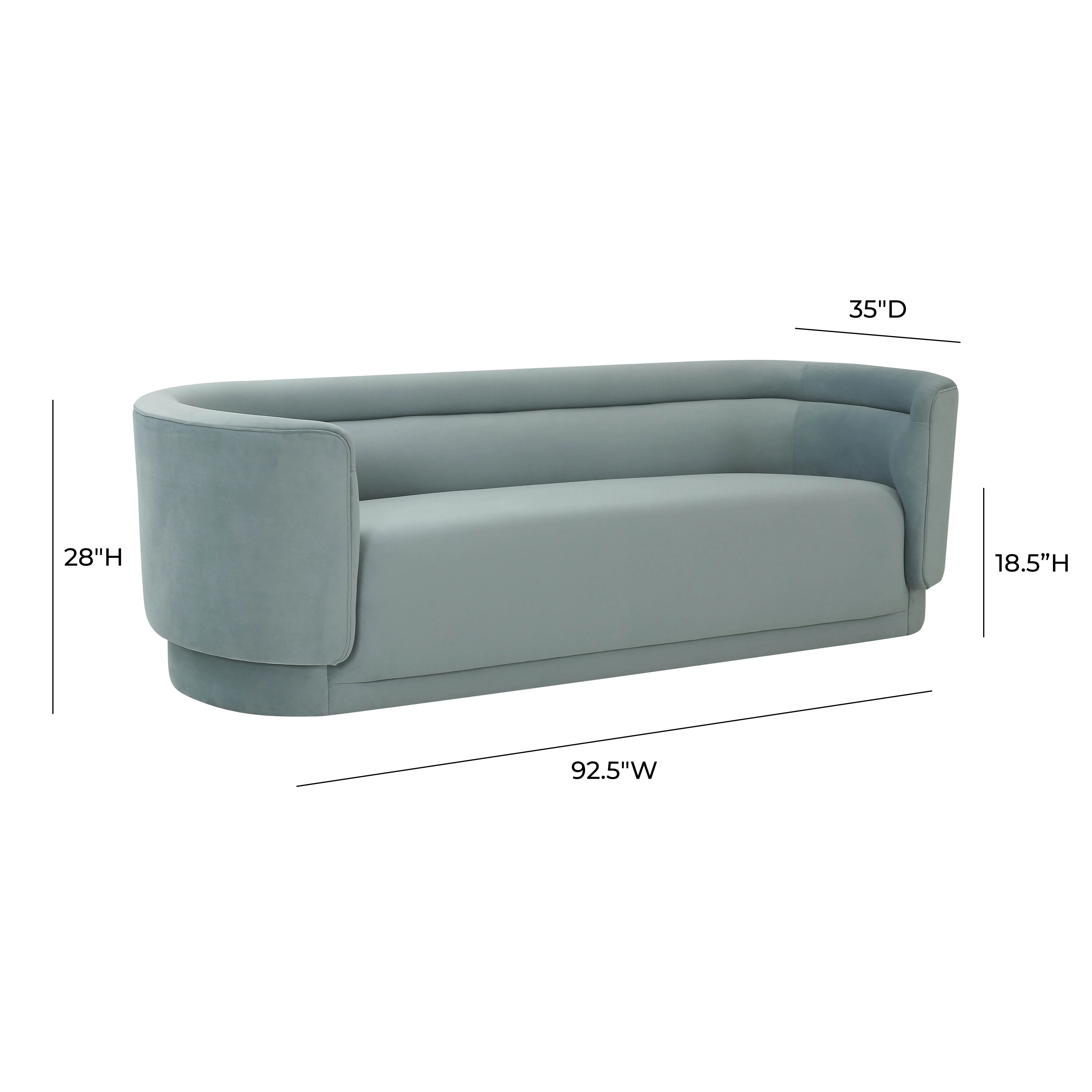 Macie Sea Blue Velvet Sofa