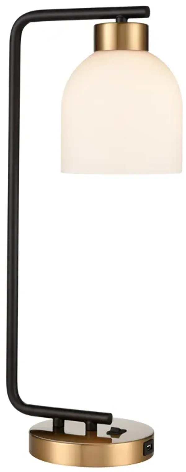 Paxford 19'' High 1-Light Desk Lamp - Black - Includes LED Bulb