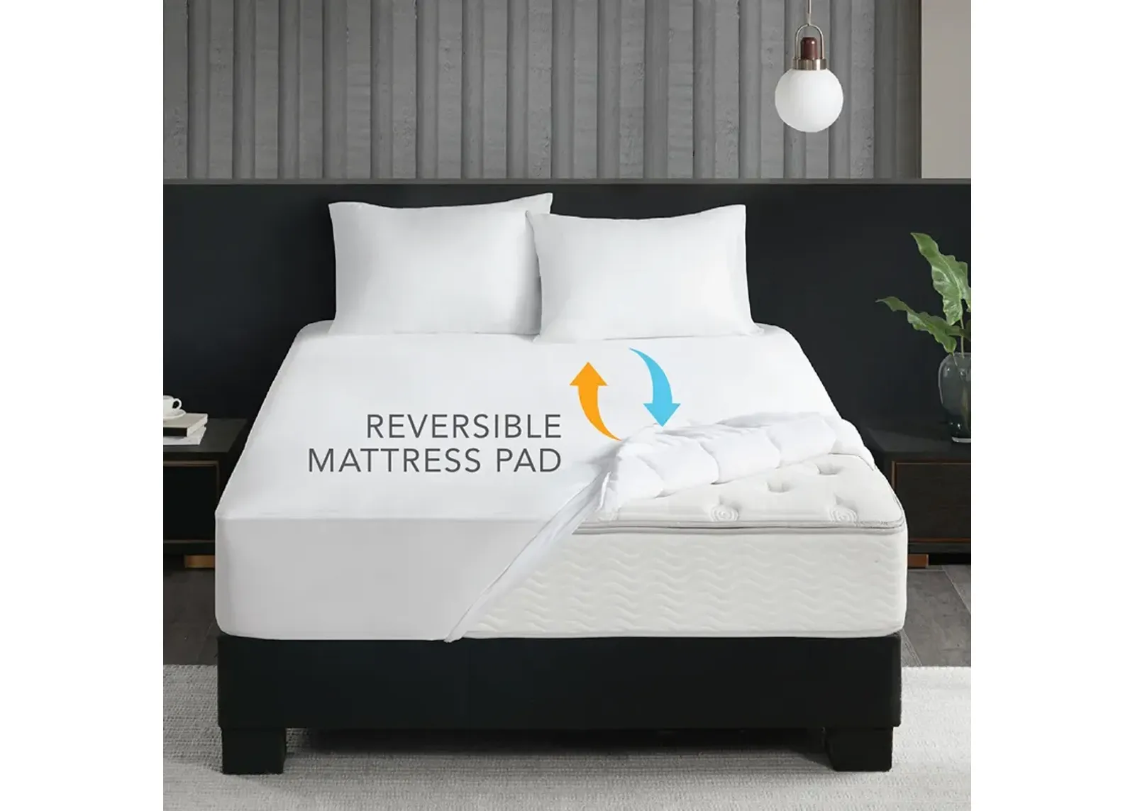 2-in-1 Cool/Warm Reversible Waterproof and Stain Release Mattress Pad