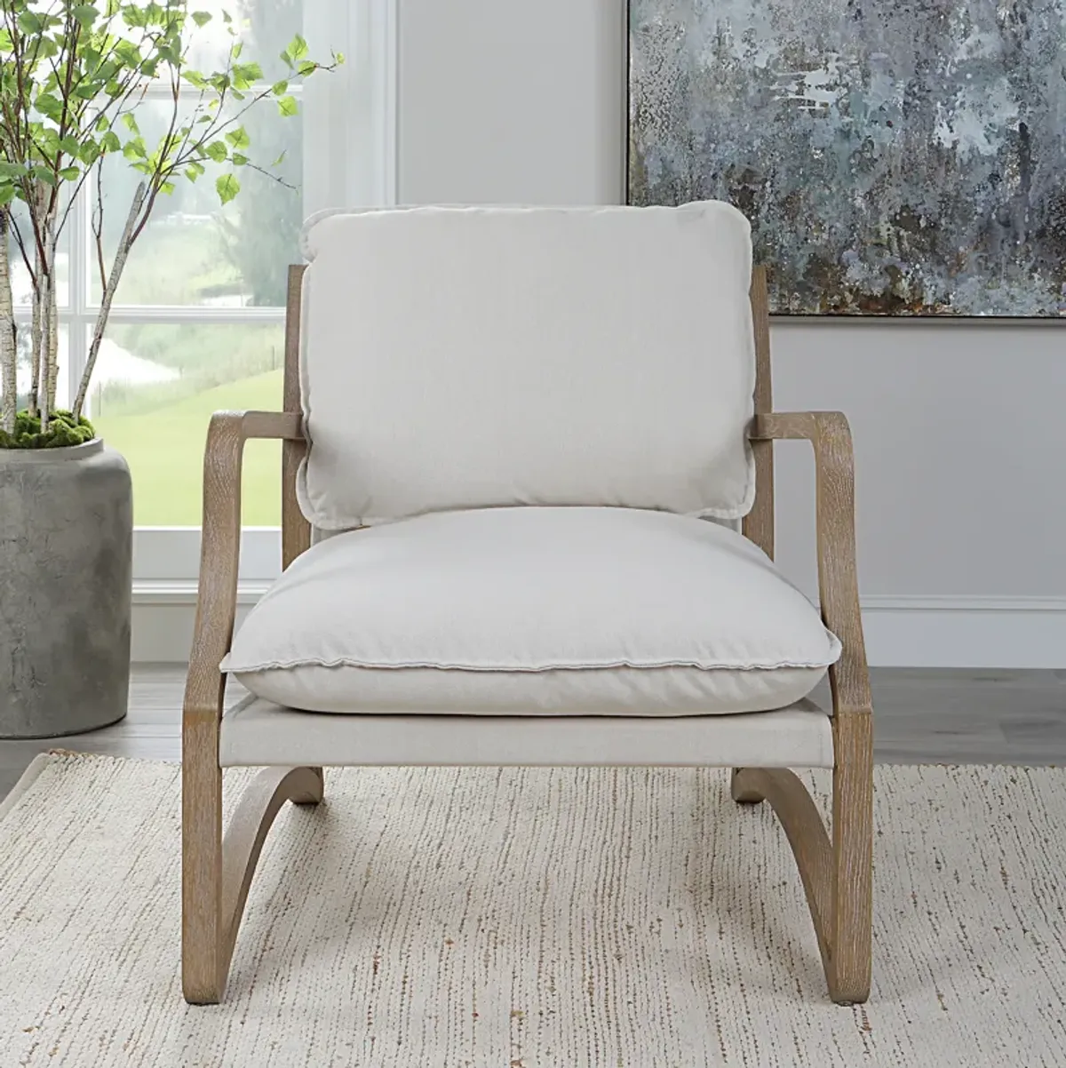 Melora Solid Oak Accent Chair