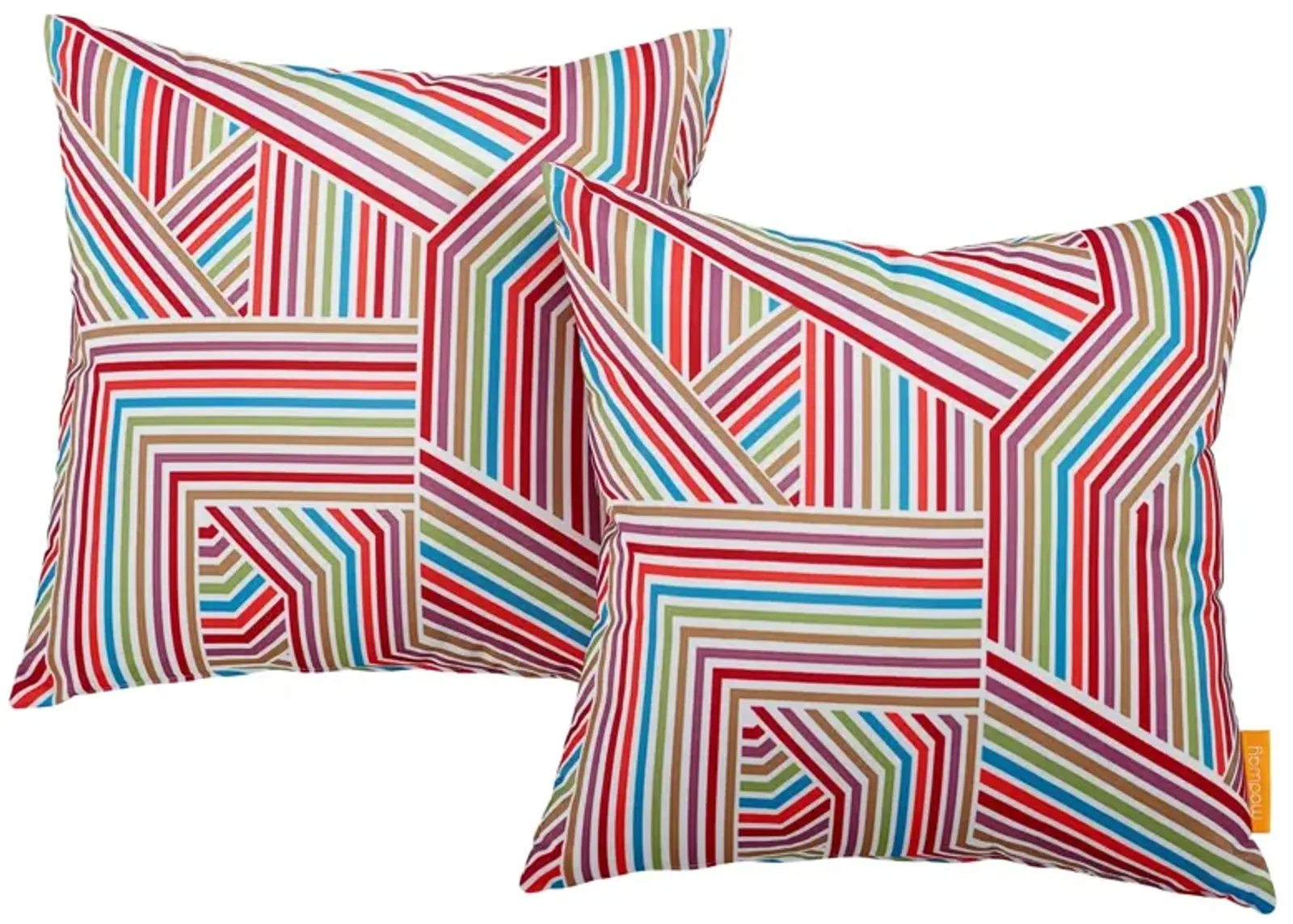 Orange Lines Outdoor Pillow - Set of 2