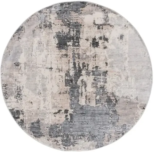 WHISPER 820 Grey  6'-7' X 6'-7' Round Round Rug