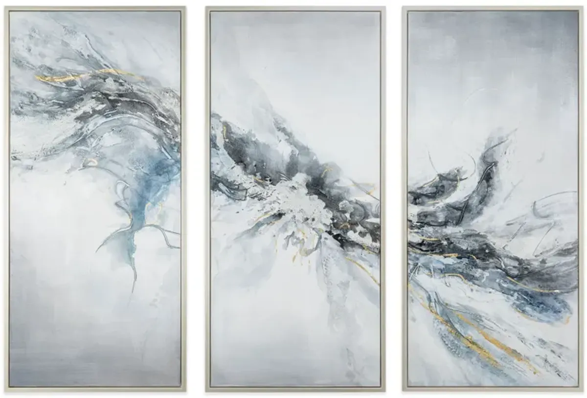 Mystic Mistral, Hand Painted Triptych Canvas, Set of 3