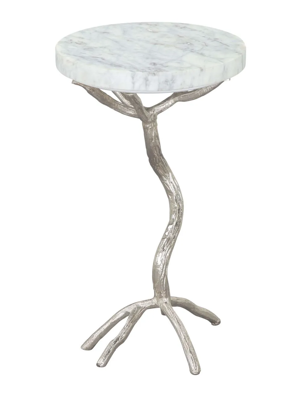 Joel Side Table White & Silver