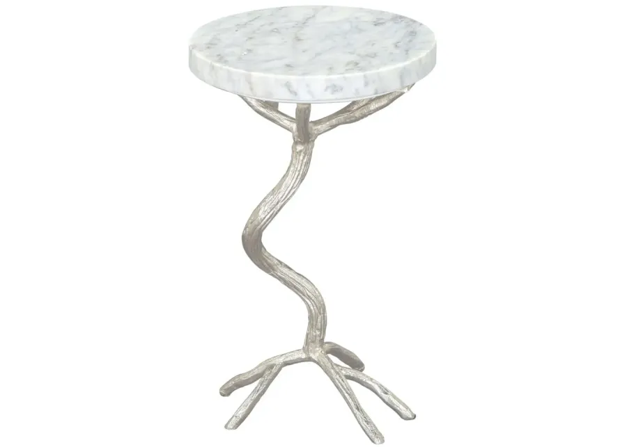 Joel Side Table White & Silver