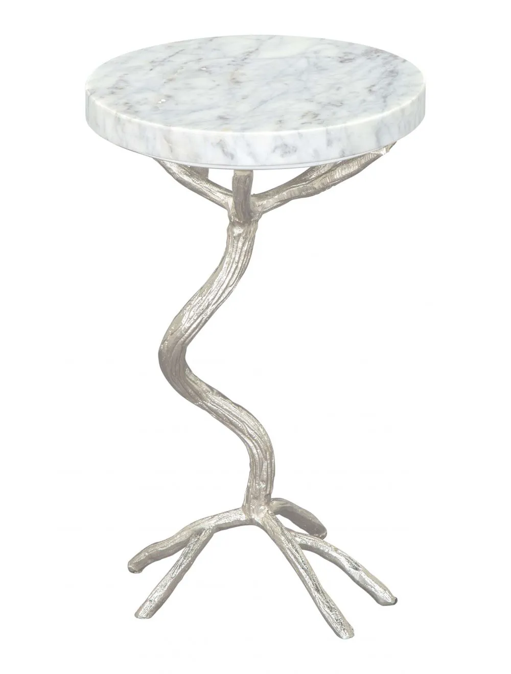 Joel Side Table White & Silver