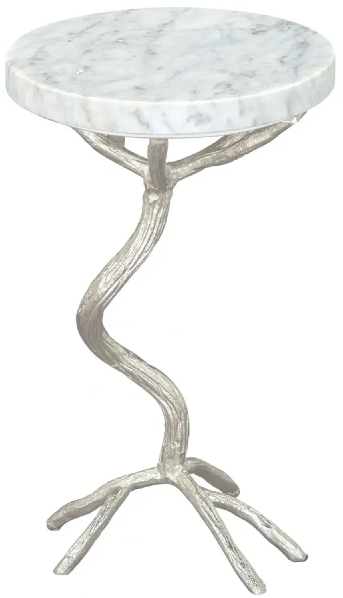 Joel Side Table White & Silver