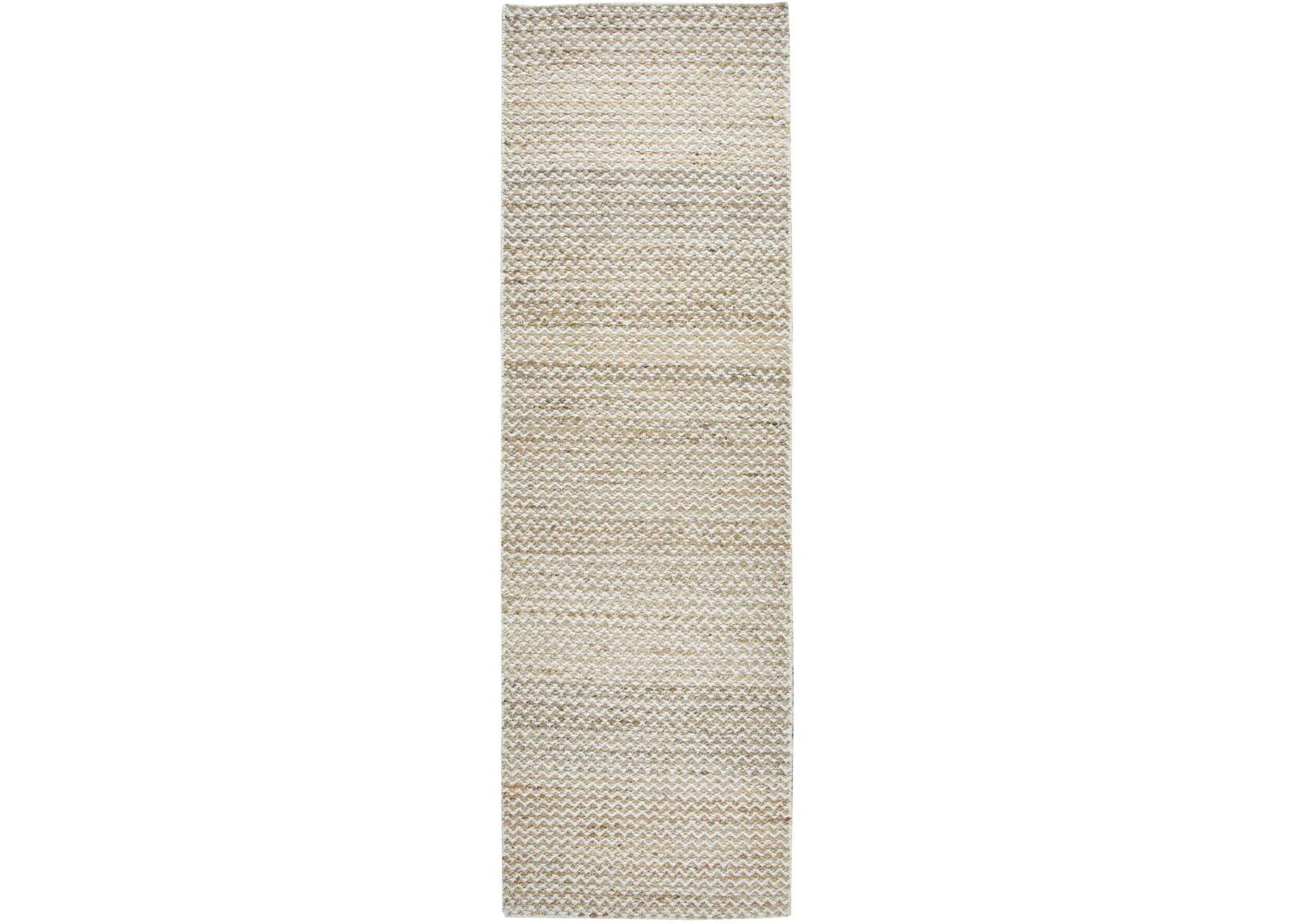 Ellington Natural  chevron  Jute / Wool  2'6" x 8' Runner Rug