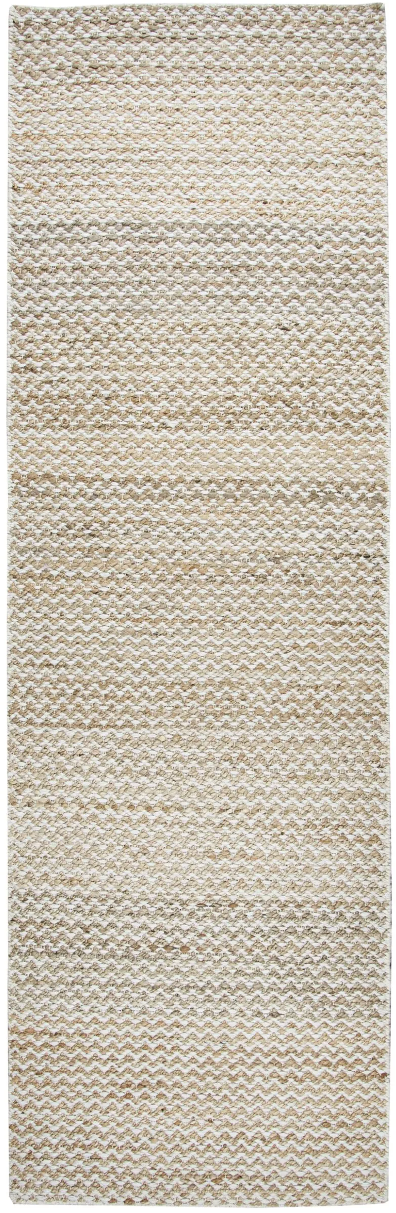 Ellington Natural  chevron  Jute / Wool  2'6" x 8' Runner Rug