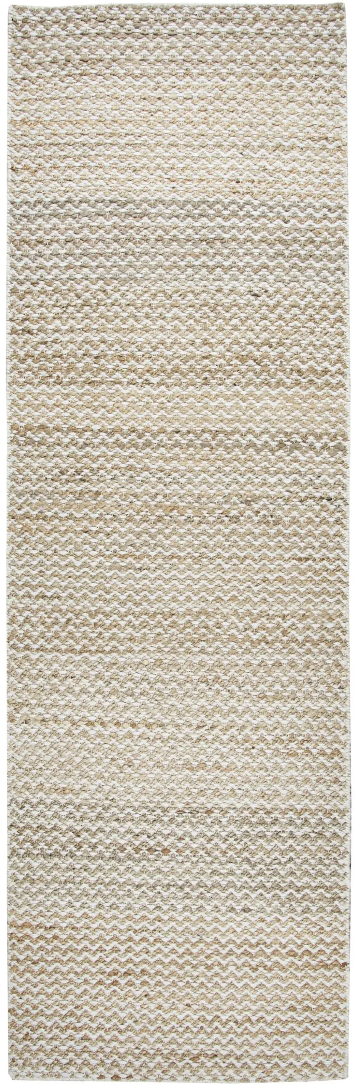 Ellington Natural  chevron  Jute / Wool  2'6" x 8' Runner Rug