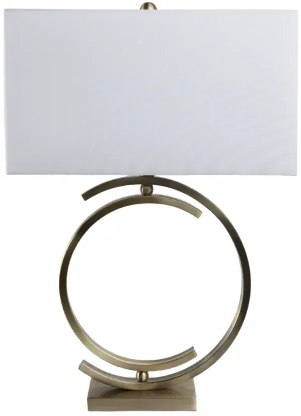 30x20" Half-circles Rectangle Shade Lamp, Antique