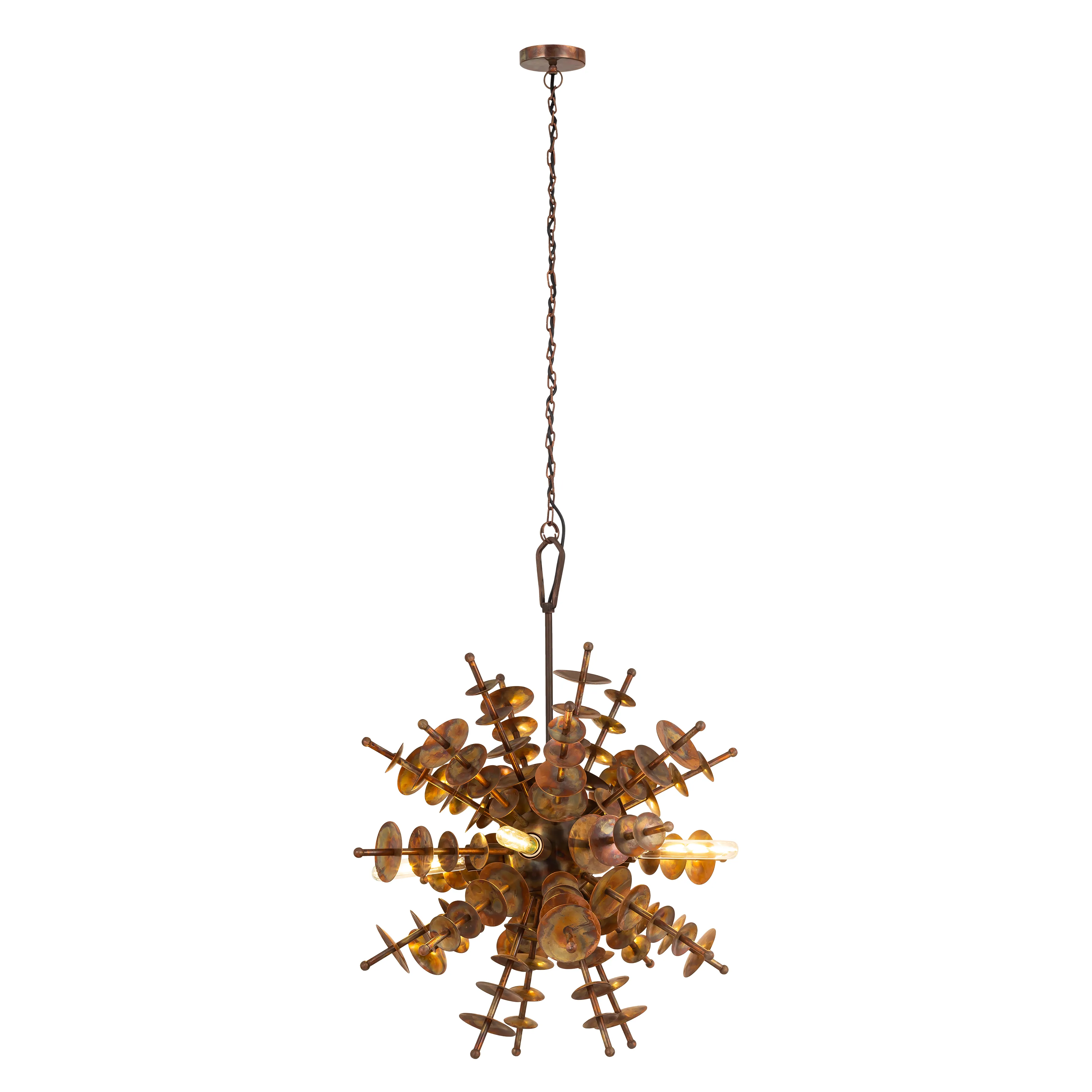 Sigma 28" Wide 4-Light Pendant - Autumn Brass