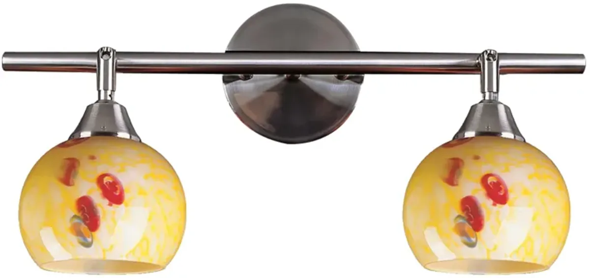 Mela 18'' Wide 2-Light Sconce - Yellow Blaze Glass