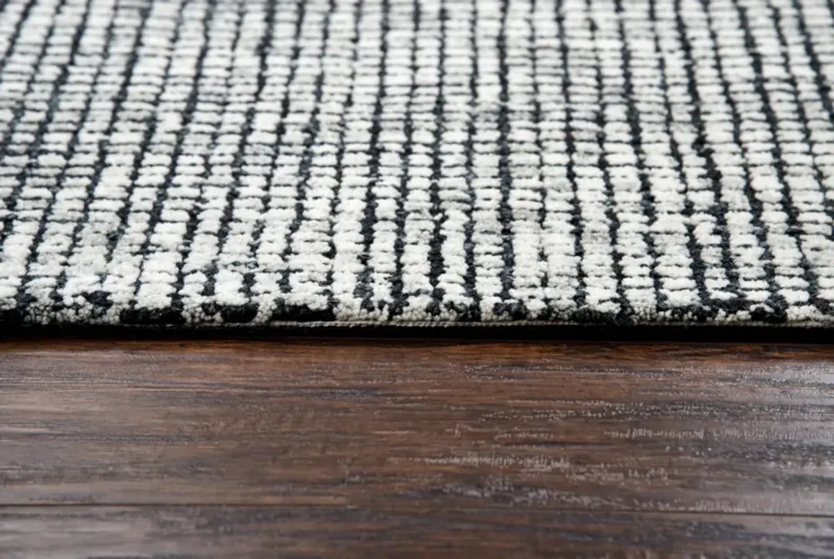 Talbot Black/White Tweed Wool 8' x 11' Rectangle Rug