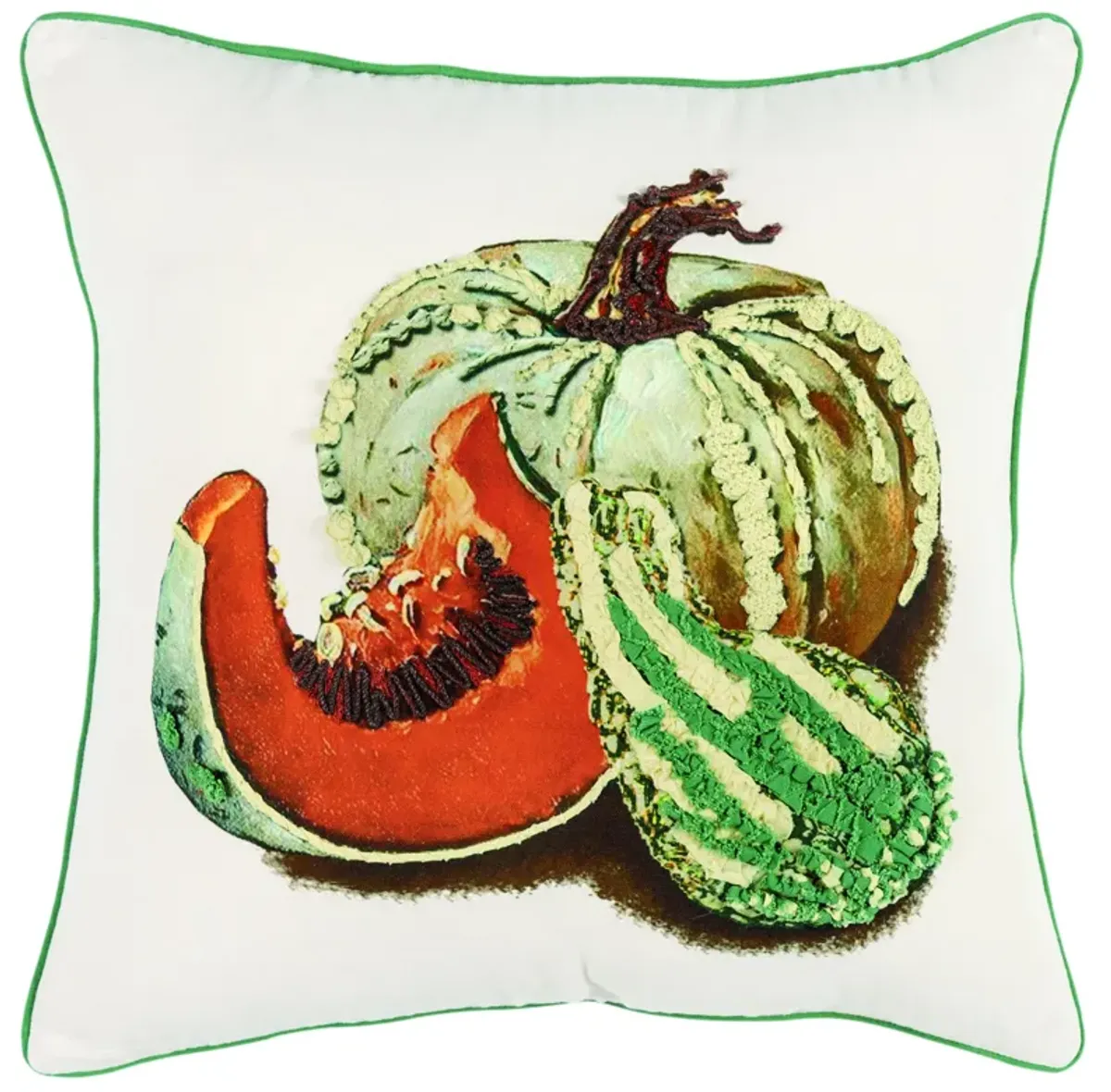 Gourds/Pumpkins Gray  Pillow