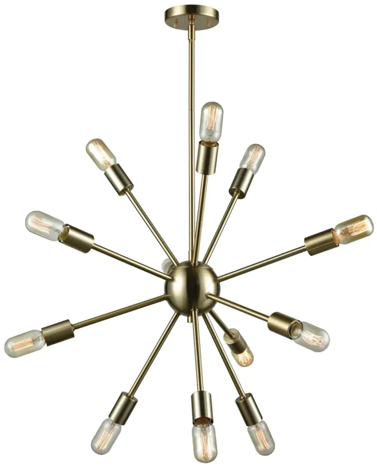 Delphine 27" Wide 12-Light Chandelier - Satin Brass