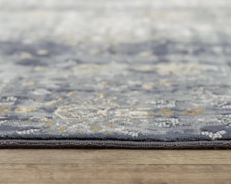 Emerge Gold/Charcoal  Polyester 2'7" x 9'6" Runner Rug