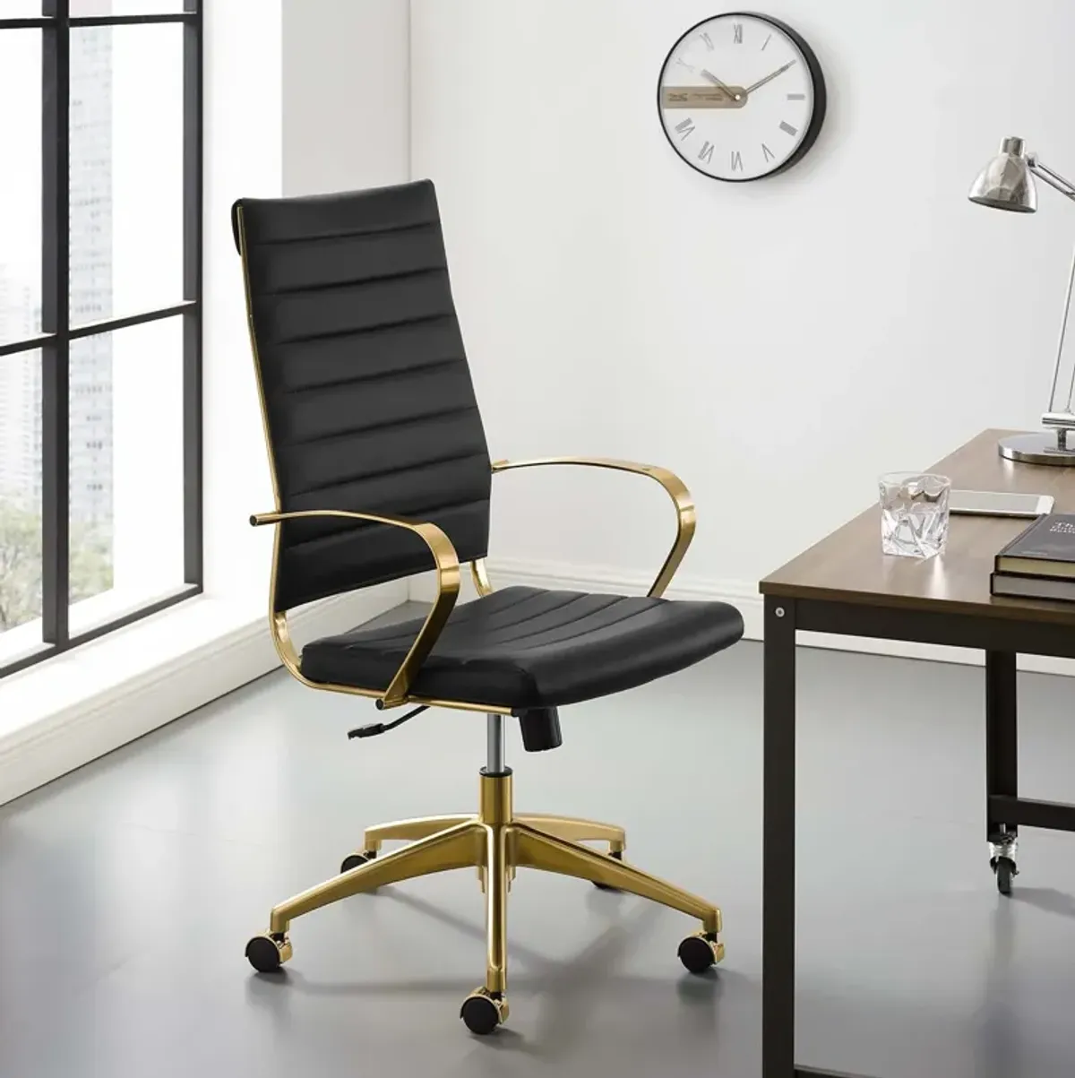 Jive Gold Stainless Steel Highback Office Chair