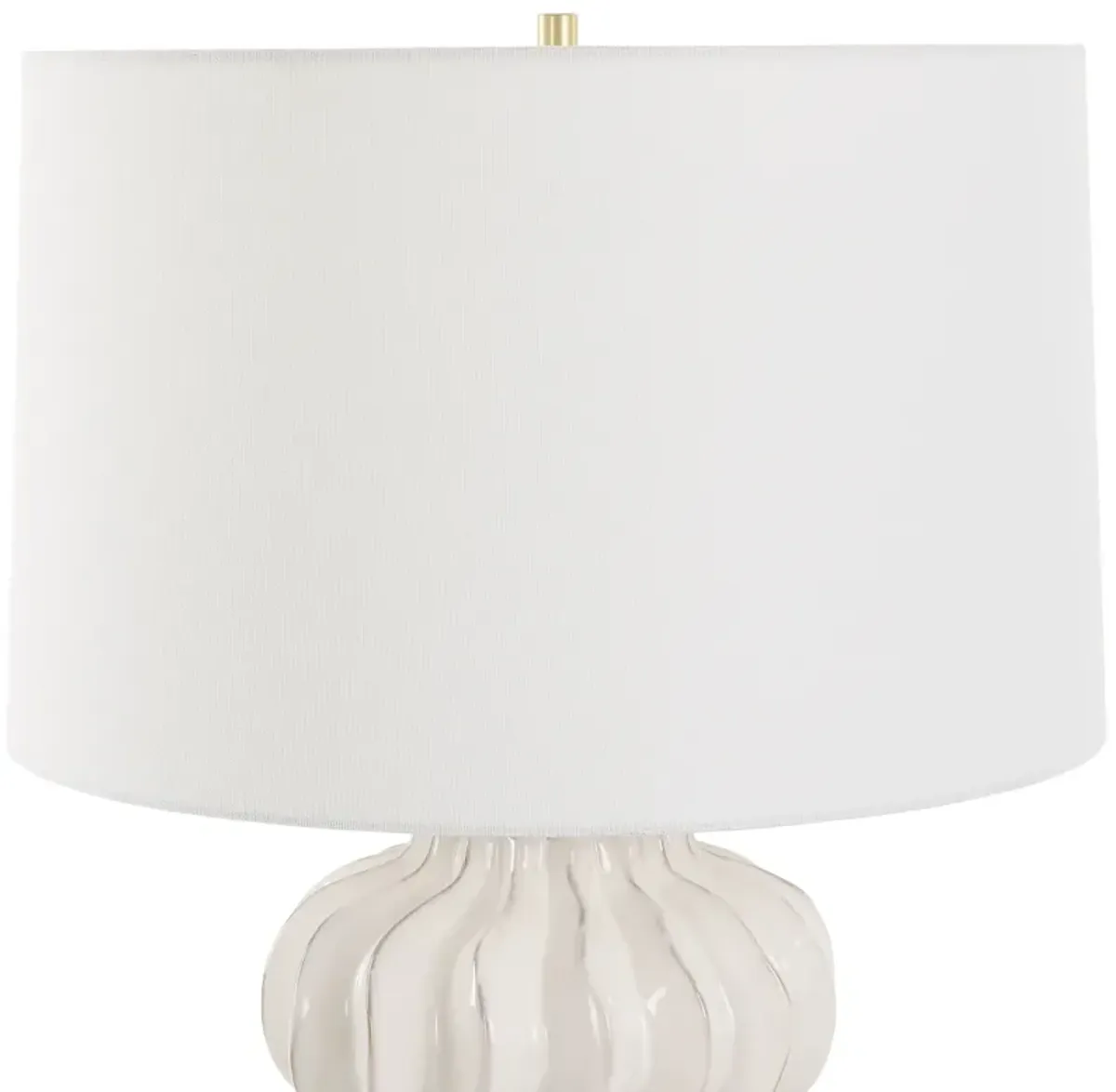 Wrenley Ridged White Table Lamp