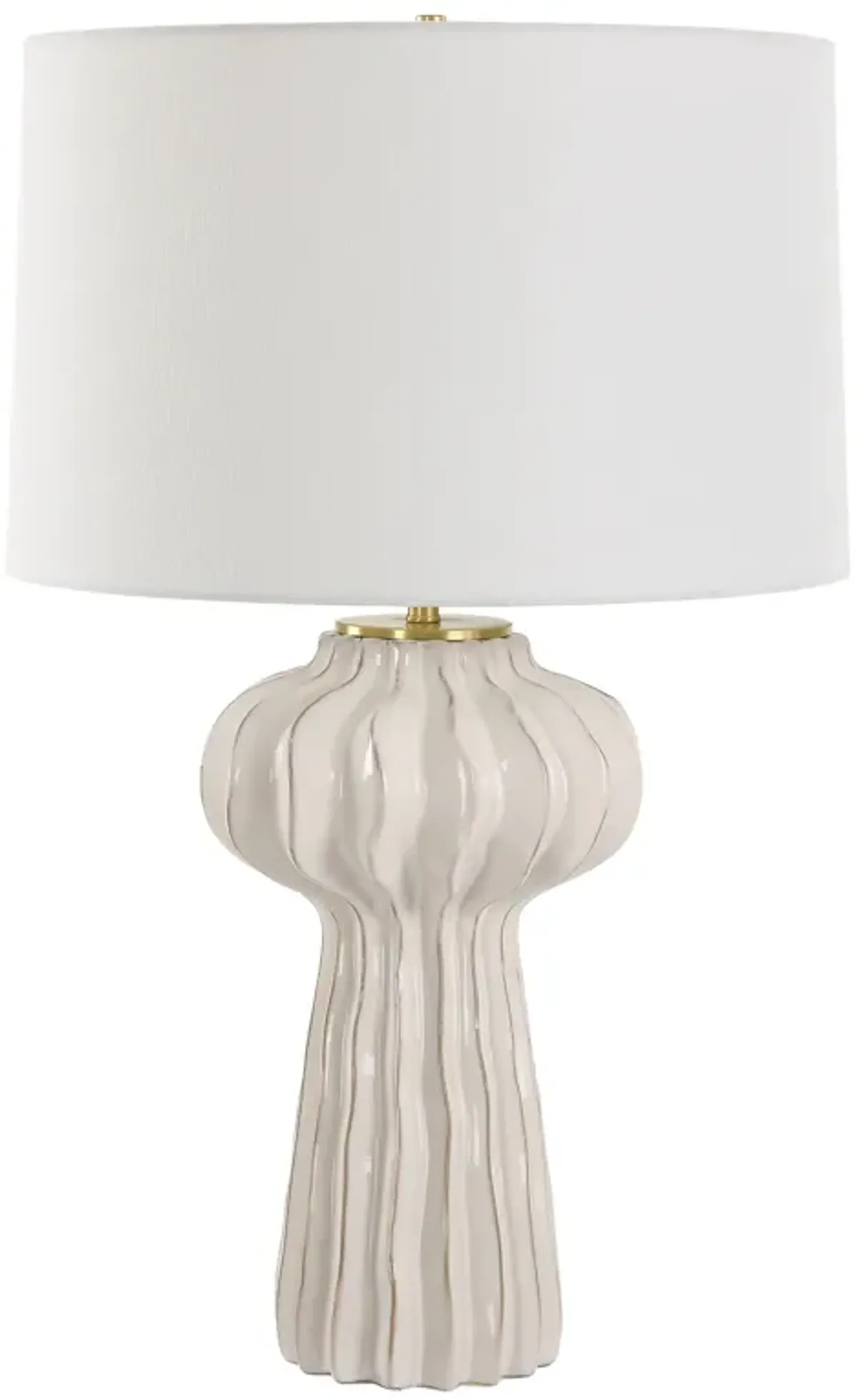 Wrenley Ridged White Table Lamp