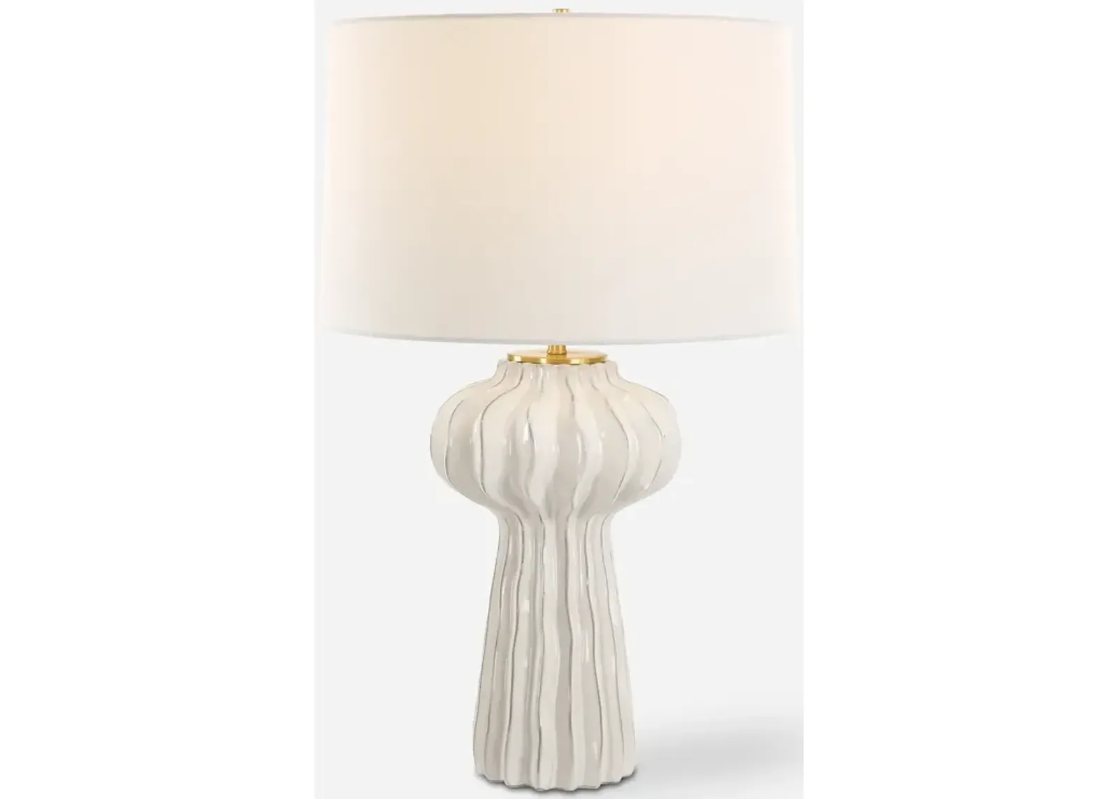 Wrenley Ridged White Table Lamp