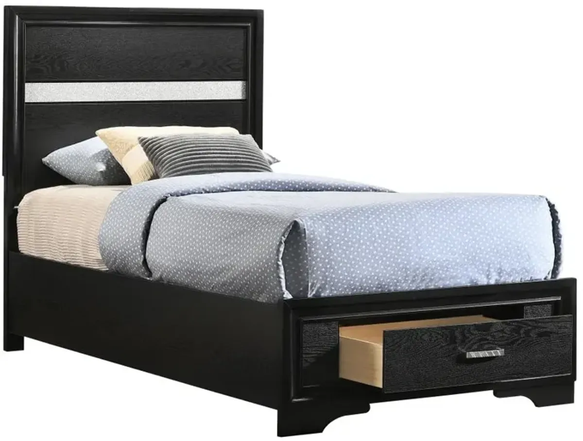 Miranda Twin Storage Bed Black