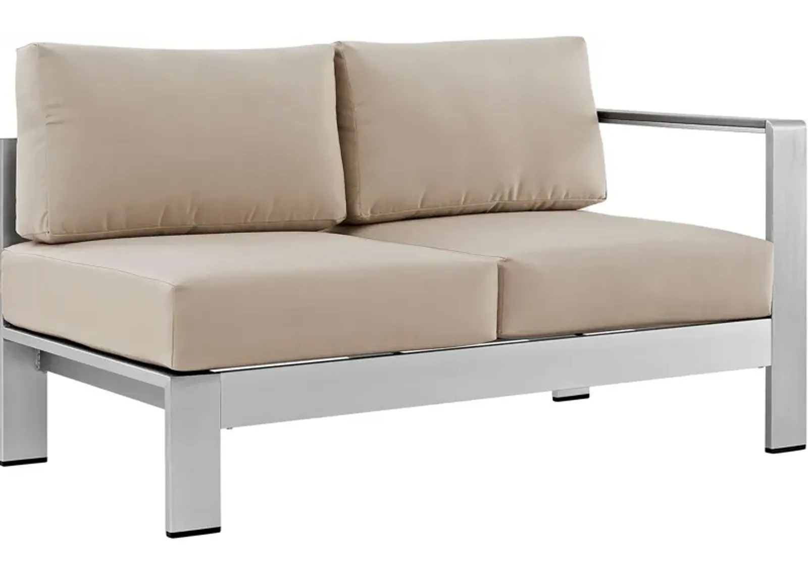 Shore Right-Arm Corner Sectional Outdoor Patio Aluminum Loveseat