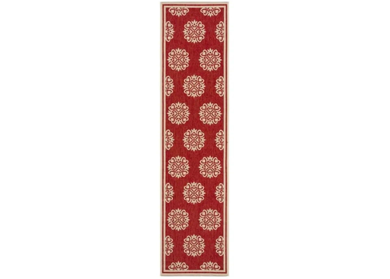 LINDEN 181 Collection LND181Q-28 Red / Creme 2'-2" X 8'