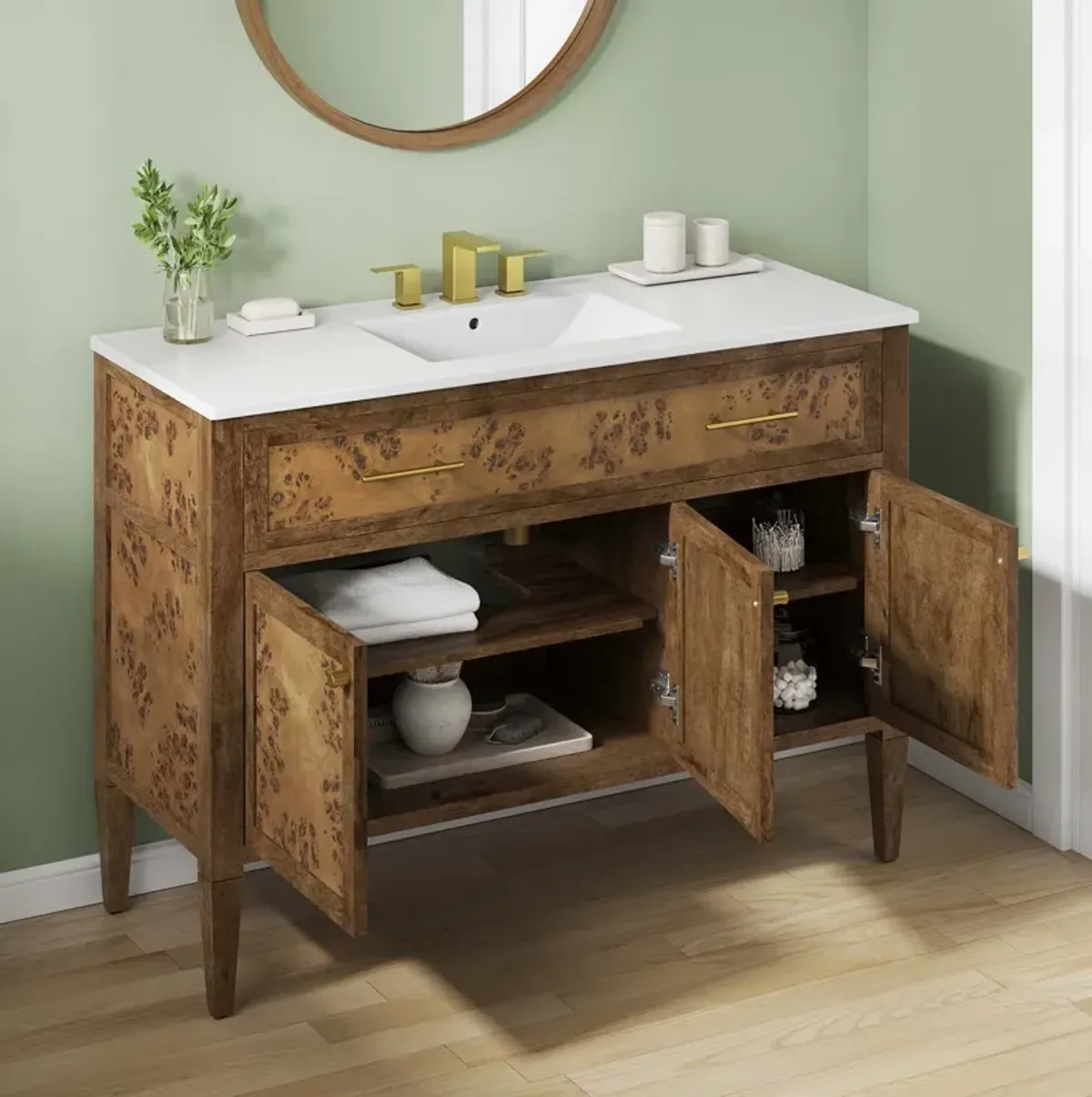 Elysian 48" Wood Single Sink Bathroom Vanity