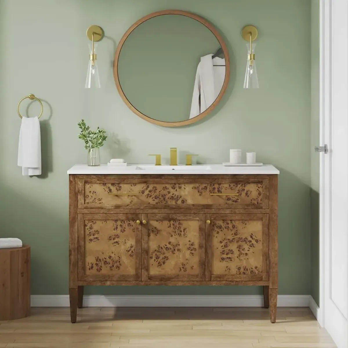 Elysian 48" Wood Single Sink Bathroom Vanity