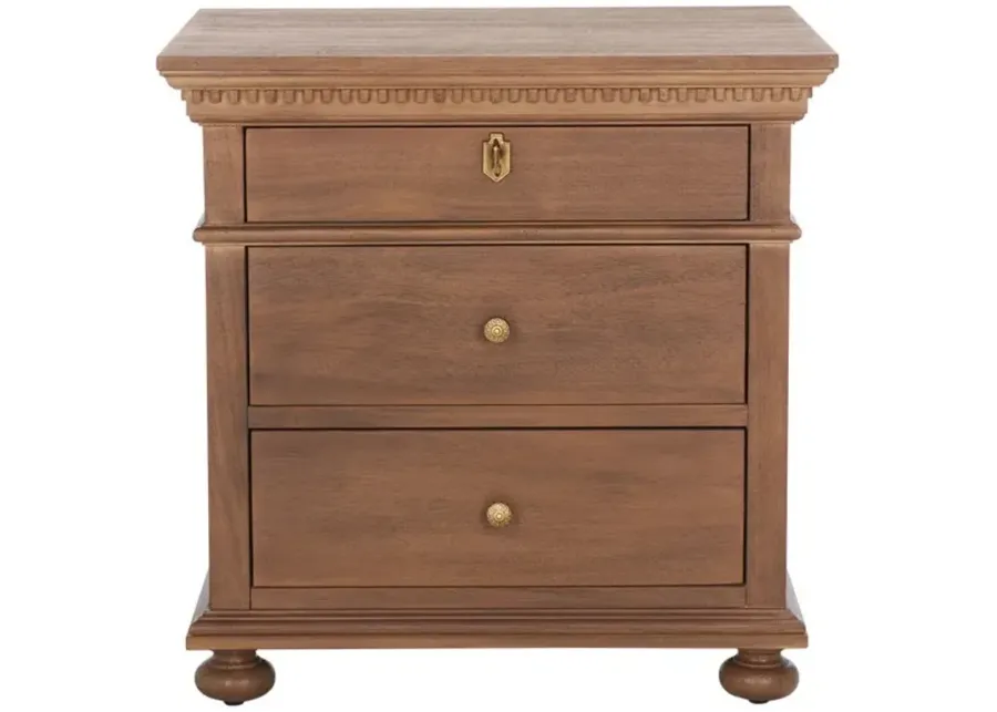 Allisyn 3 Drawer Wood Nightstand