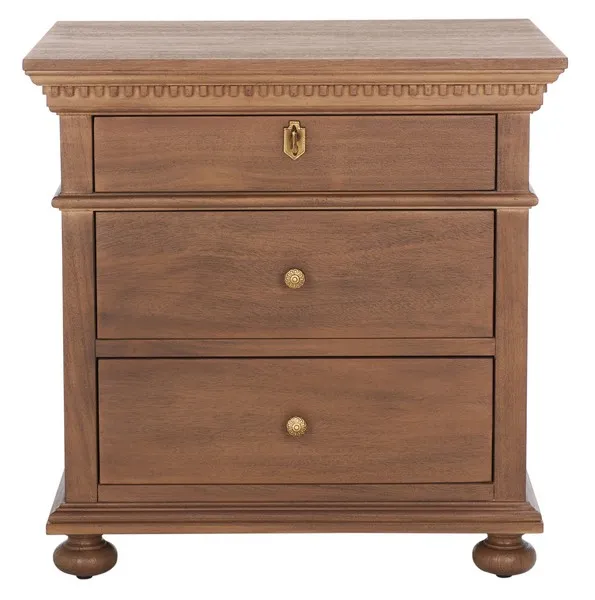 Allisyn 3 Drawer Wood Nightstand