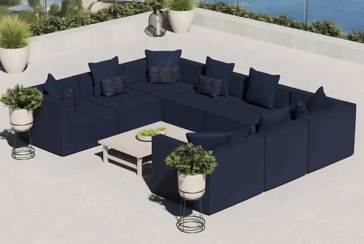 Saybrook Outdoor Patio Upholstered 8-Piece Sectional Sofa