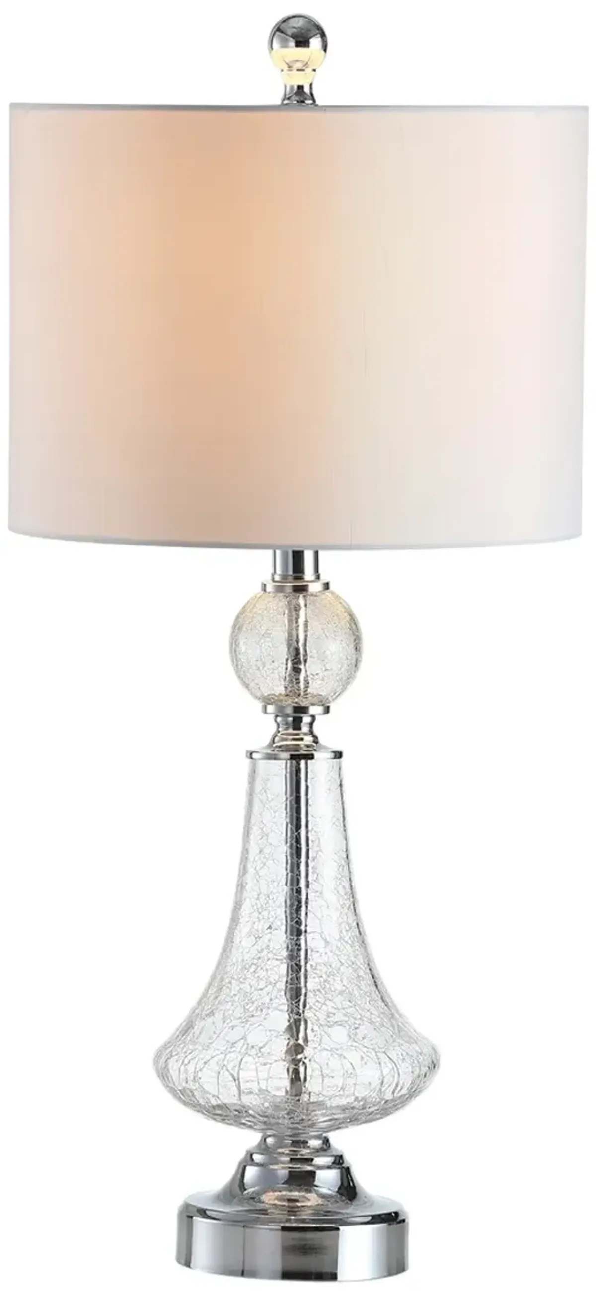 Mercury 25.5-Inch H Crackle Glass Table Lamp/White Satin Shade - Set of 2