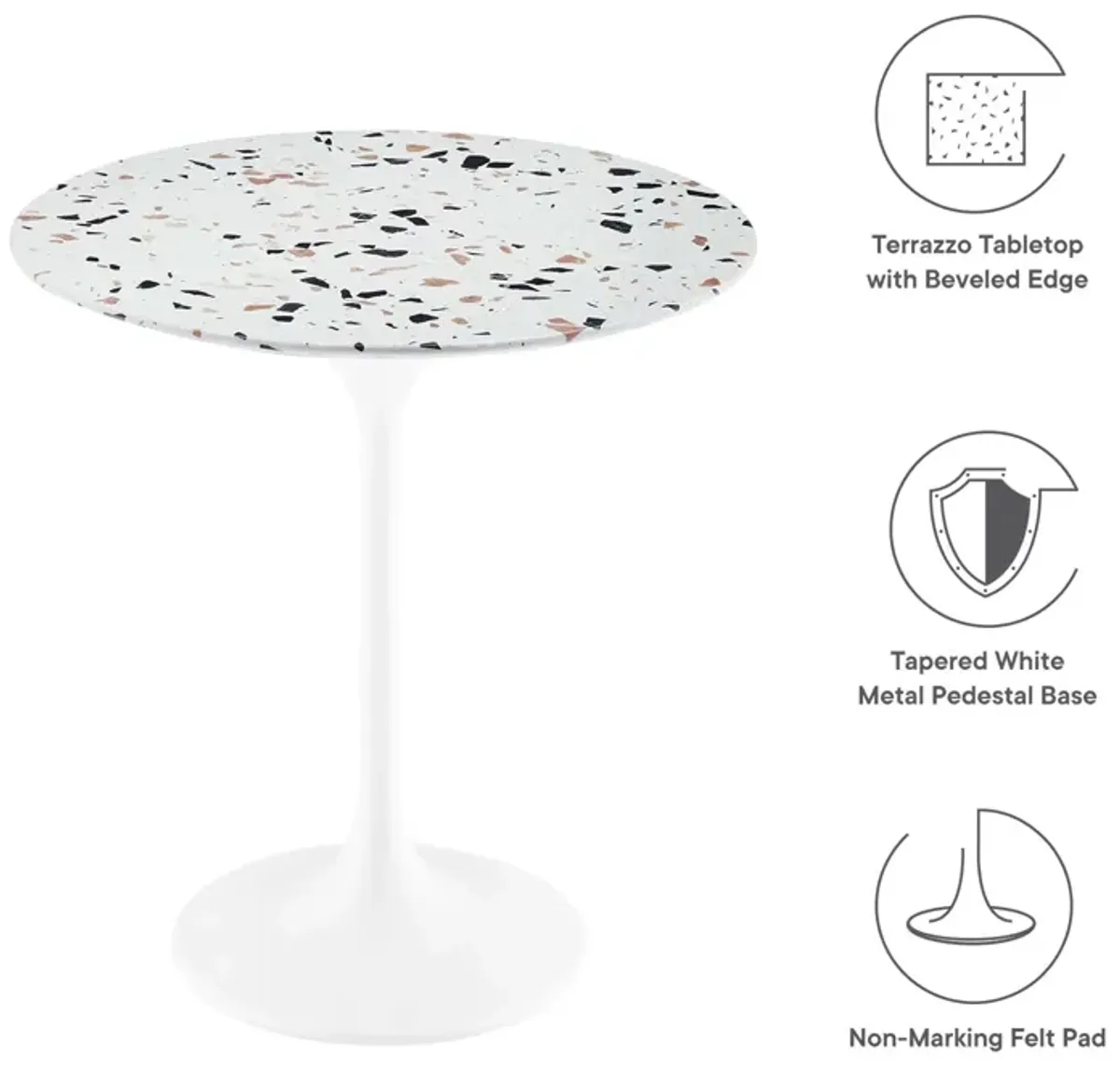 Lippa 20" Round Terrazzo Side Table