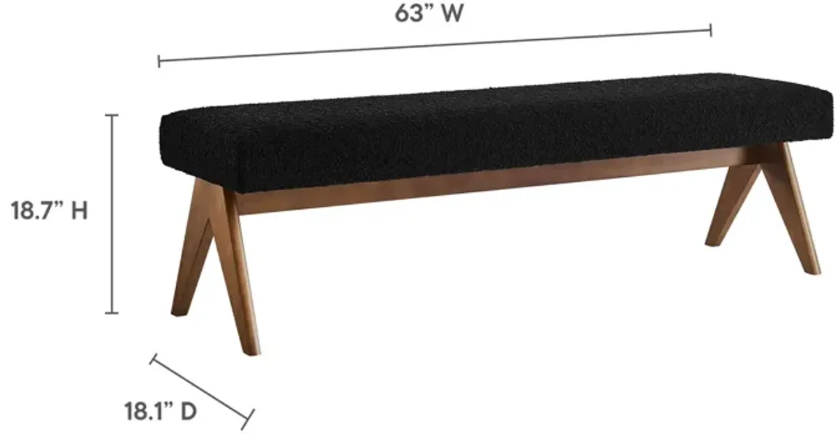 Lyra 63" Boucle Upholstered Bench by Modway