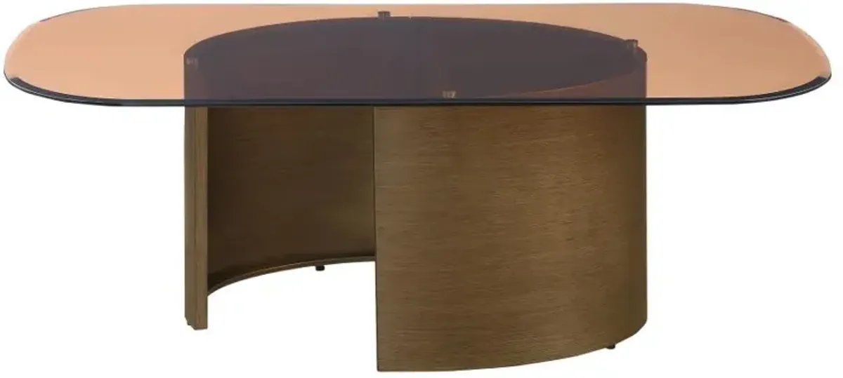 Morena Rectangular Coffee Table with Tawny Tempered Glass Top Brushed Bronze