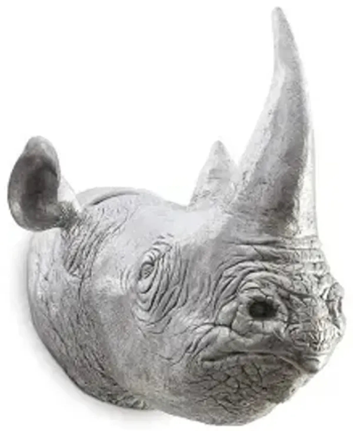 rhino wall art, resin, silver leaf