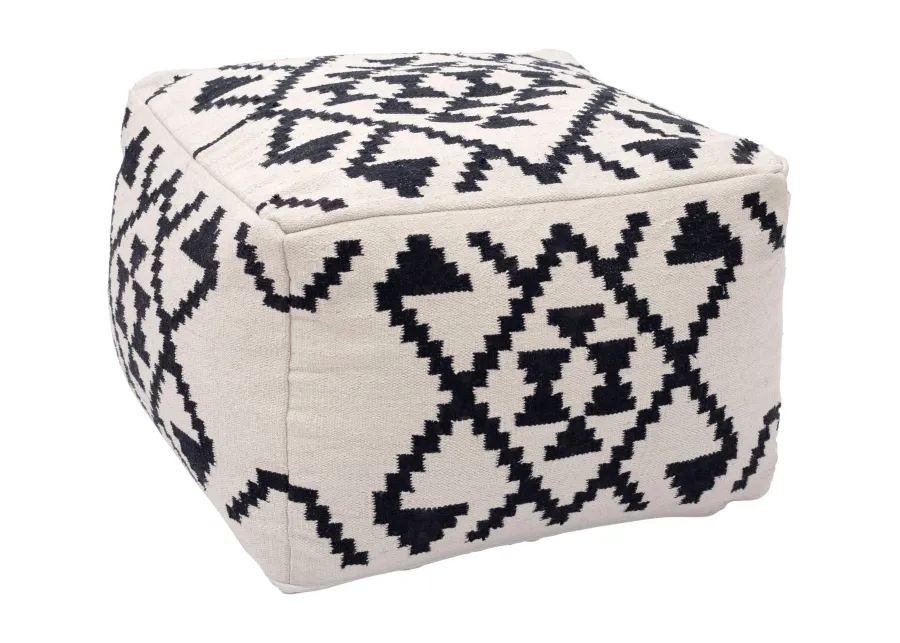 Lizardo Ottoman Beige & Black