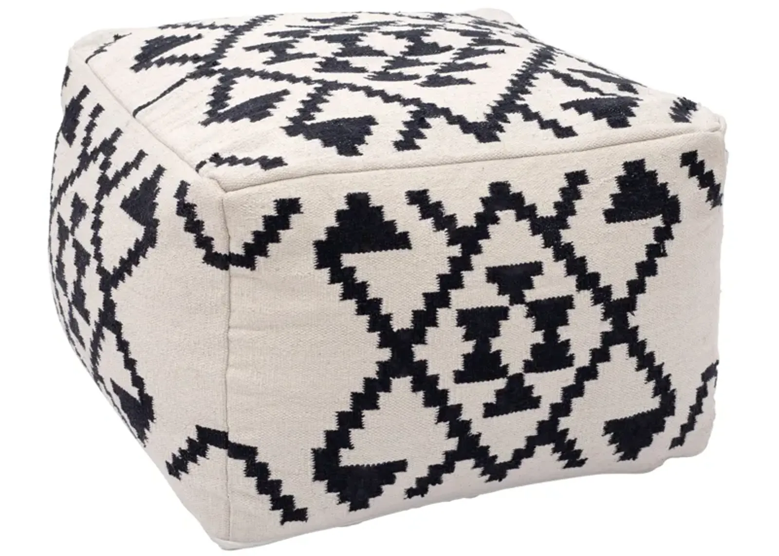 Lizardo Ottoman Beige & Black