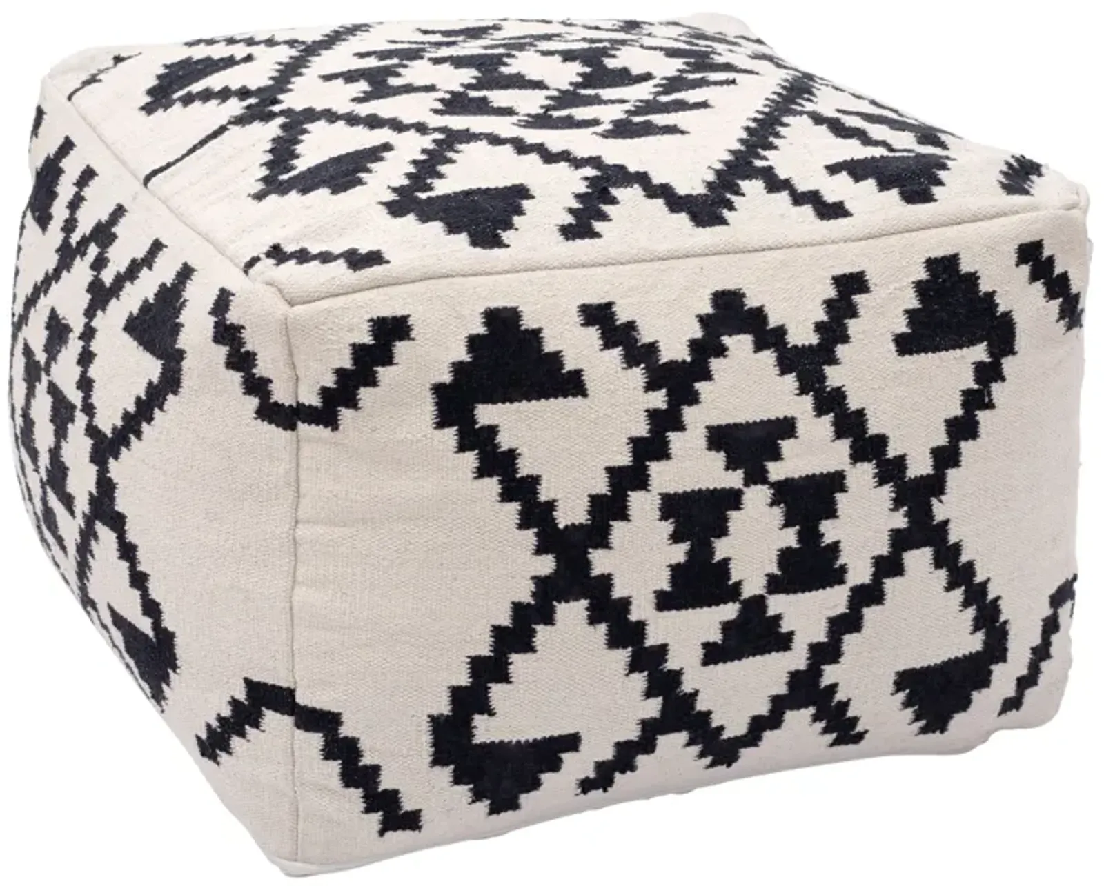 Lizardo Ottoman Beige & Black