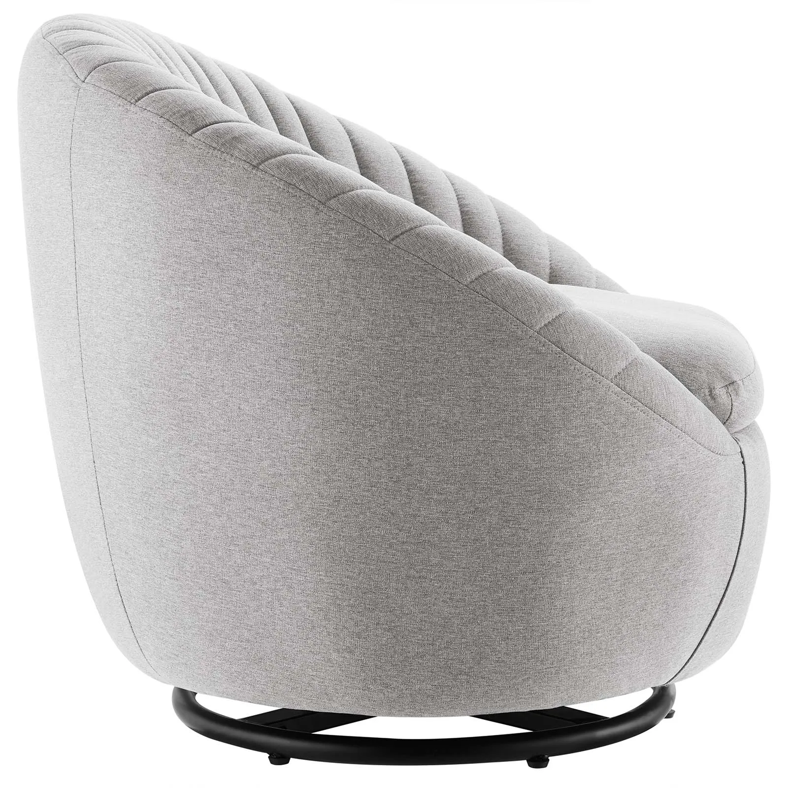 Whirr Tufted Fabric Fabric Swivel Chair