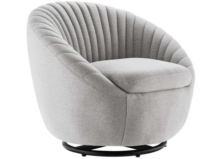 Whirr Tufted Fabric Fabric Swivel Chair