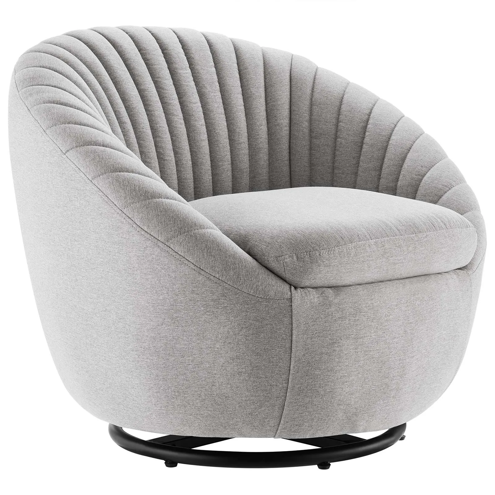 Whirr Tufted Fabric Fabric Swivel Chair