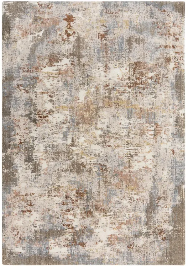 Logan Beige/Multi Abstract Recycled Polyester 10' x 13' Rectangle Rug