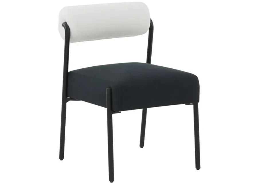 Jolene Cream and Black Linen Dining Chair - Set of 2